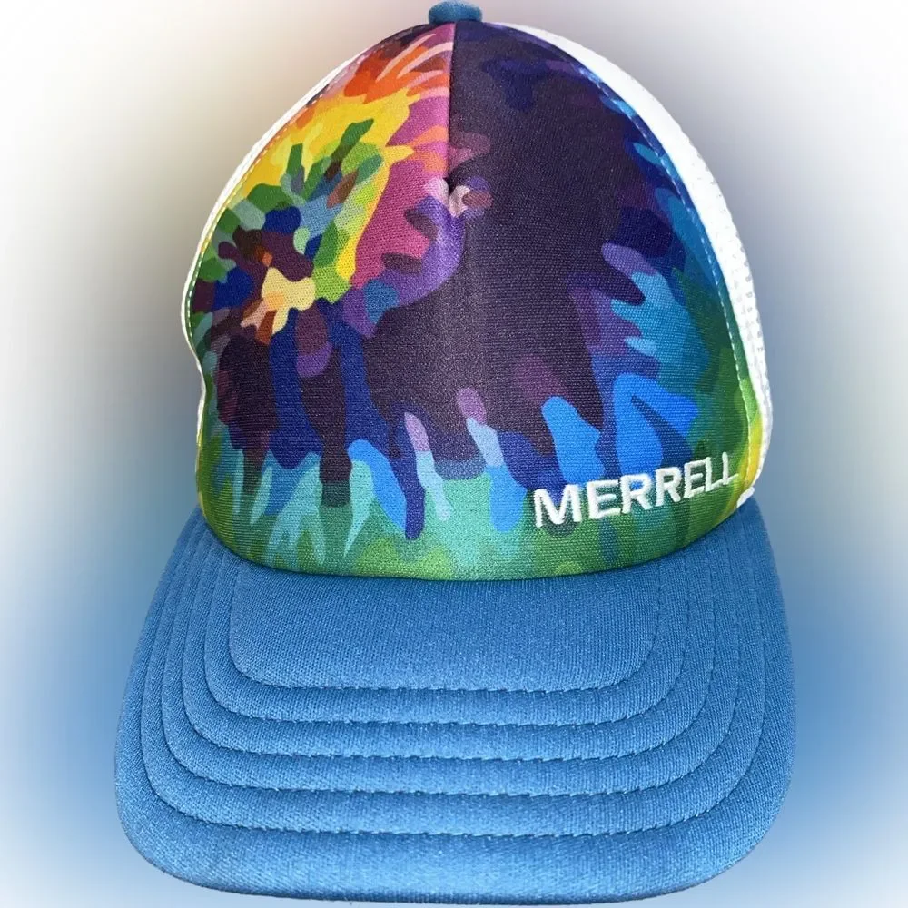 NWOT Merrell Ranger Multicolor Splatter Pattern Mesh Snapback Trucker Hat - Picture 1 of 7